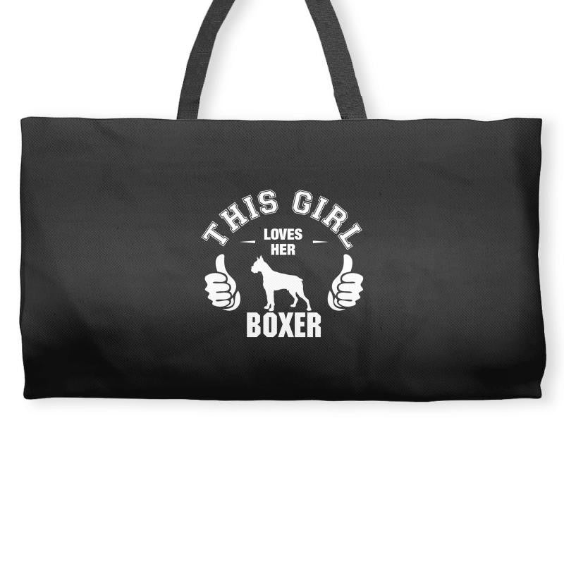 This Girl Loves Her Boxer Weekender Totes