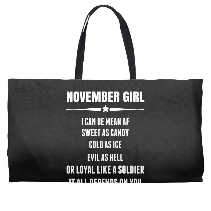 Super November Girl Weekender Totes