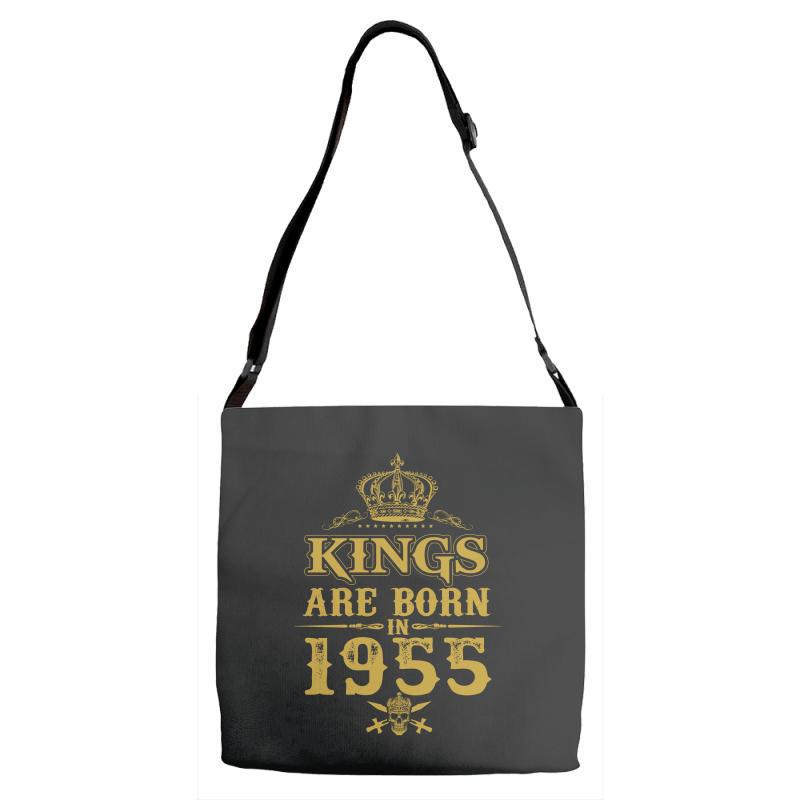 kings are born in 1955 Adjustable Strap Totes
