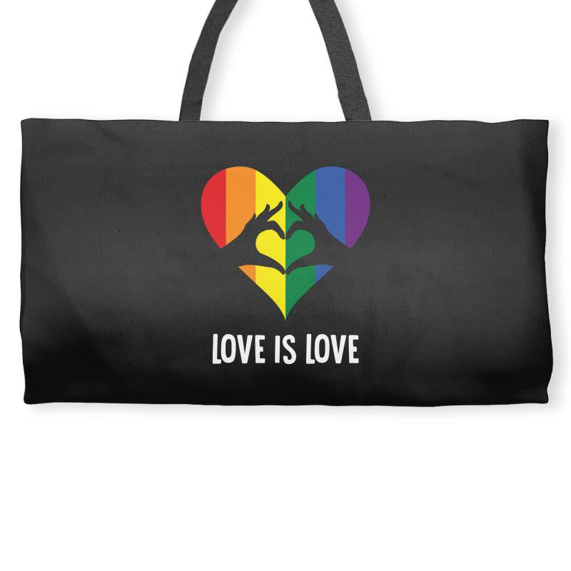 Love Is Love LGBT Rainbow Heart Weekender Totes