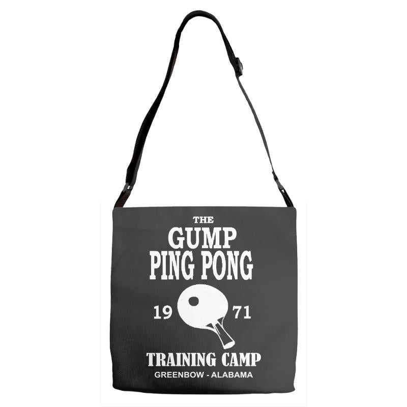 forrest gump   ping pong camp   cult film Adjustable Strap Totes