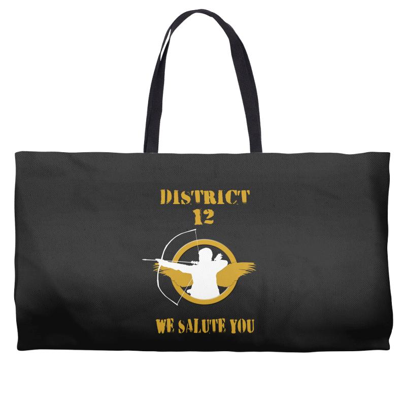 DISTRICT 12 WE SALUTE YOU Weekender Totes