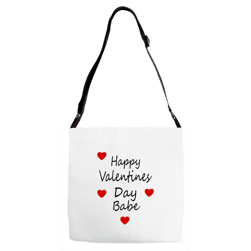 happy valenties day babe Adjustable Strap Totes