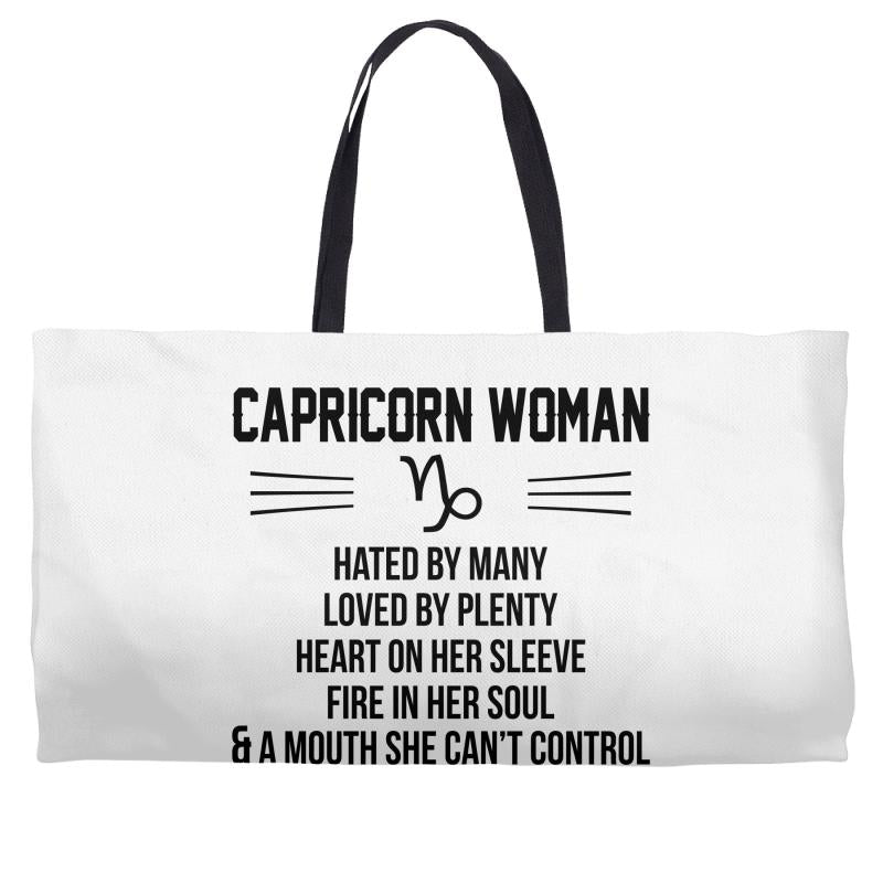 Capricorn Woman Weekender Totes