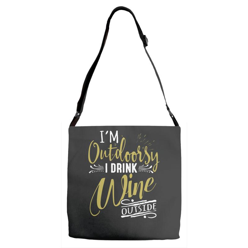 wine outside Adjustable Strap Totes