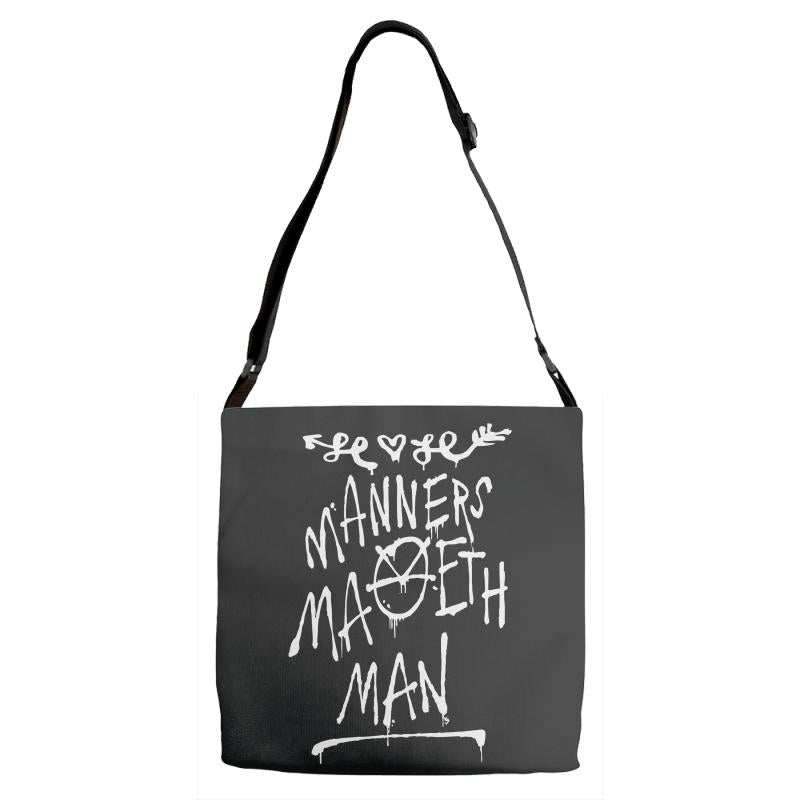 manners maketh man Adjustable Strap Totes