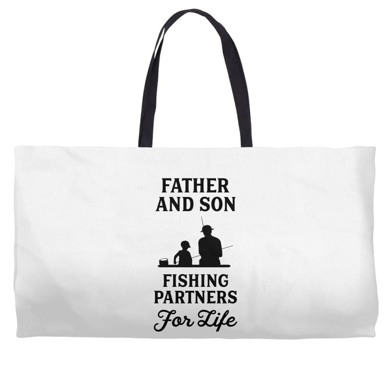 Father and Son Fishing Partners For Life Weekender Totes