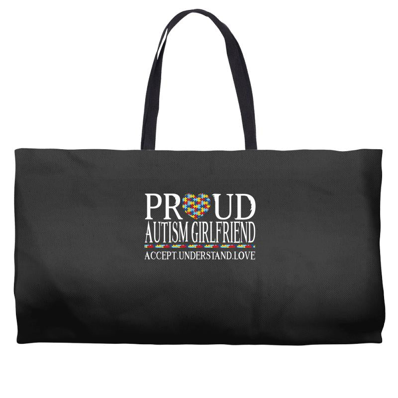 proud autism girlfriend Weekender Totes