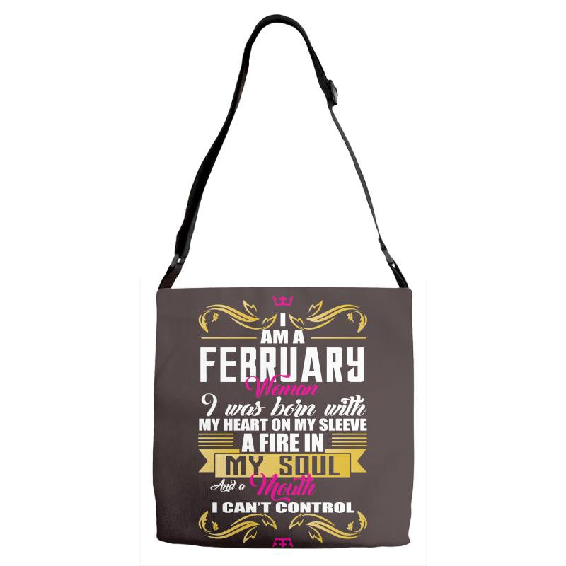 i am a february women Adjustable Strap Totes