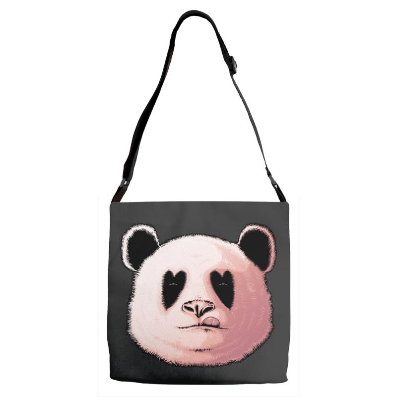 panda in love Adjustable Strap Totes