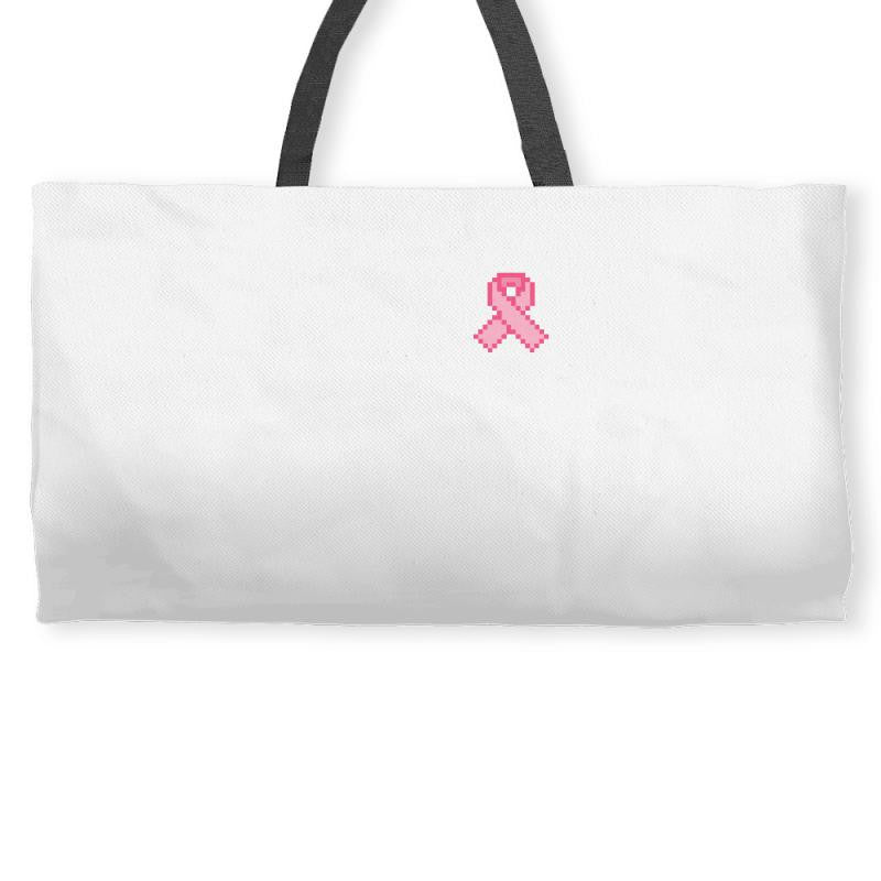 Pixeled Pink Ribbon Weekender Totes