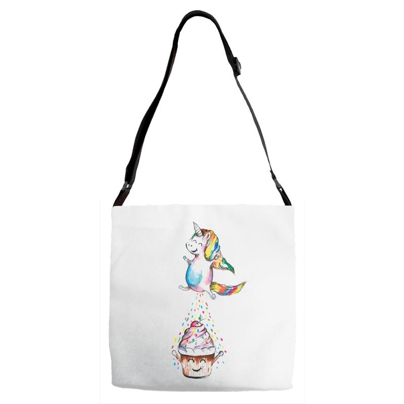 Cute Unicorn and Happy Cupcake Adjustable Strap Totes