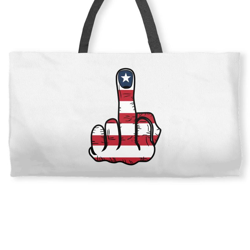 Middle Finger USA Flag Weekender Totes