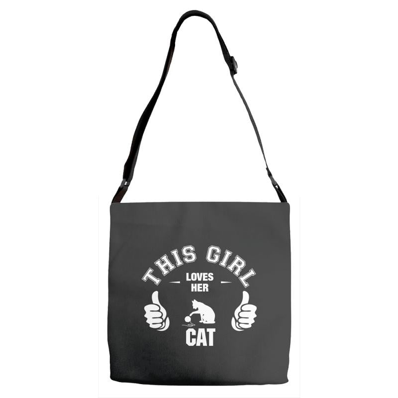 This Girl Loves Her Cat Adjustable Strap Totes