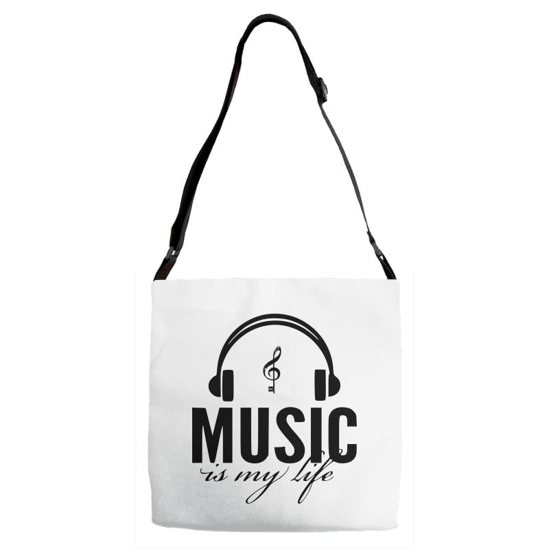 music is my life Adjustable Strap Totes