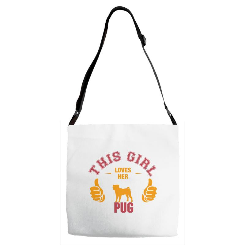 This Girl Loves Pug Adjustable Strap Totes