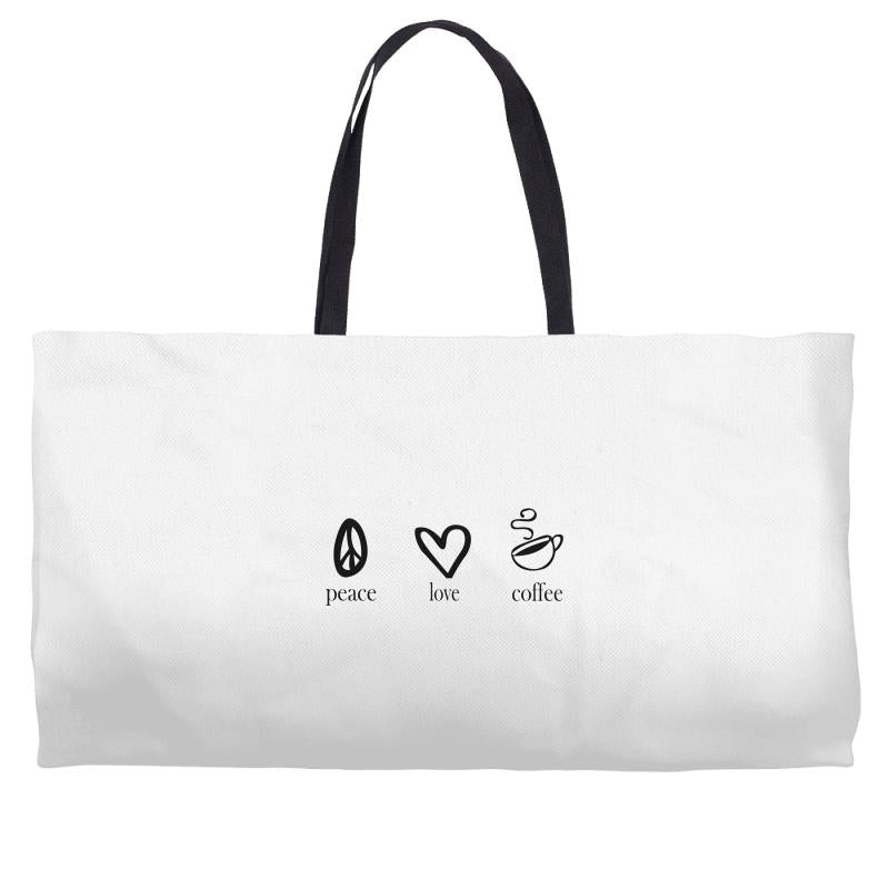 peace love coffee Weekender Totes