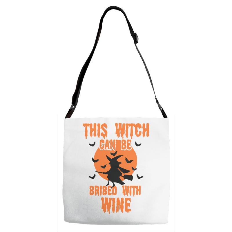 wine witch! Adjustable Strap Totes