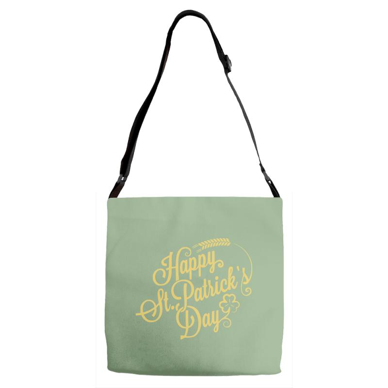 happy st patrick's day Adjustable Strap Totes