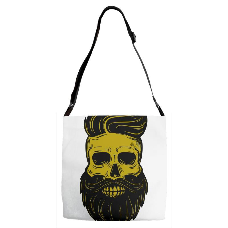 hipster skull Adjustable Strap Totes