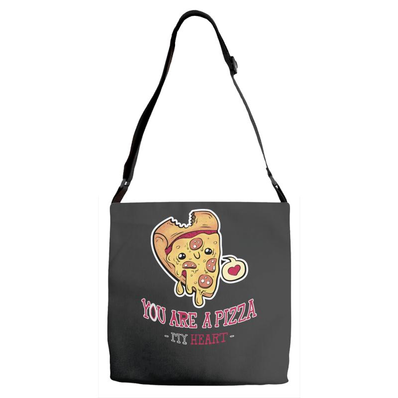 pizza my heart (2) Adjustable Strap Totes