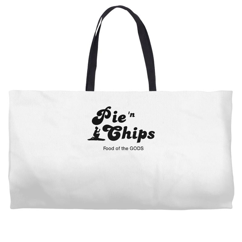 pie and chips   food of the gods Weekender Totes