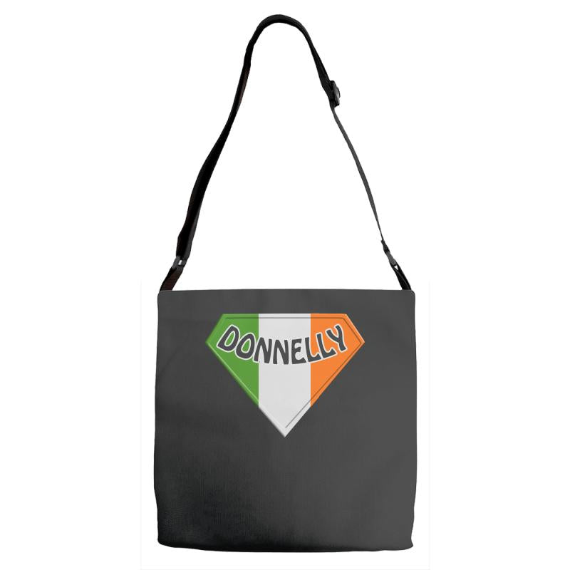 donnelly irish superhero Adjustable Strap Totes