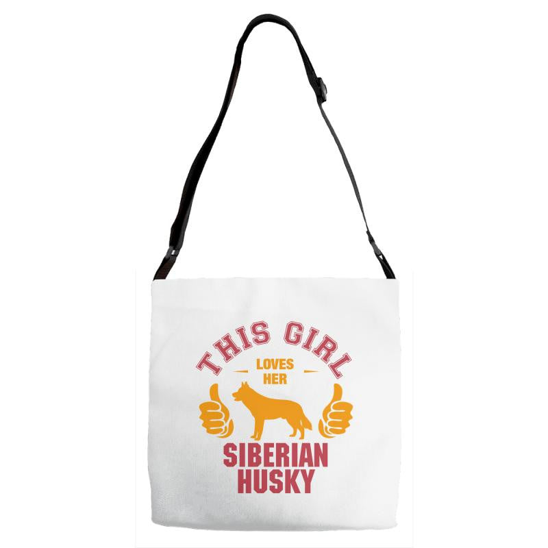 This Girl Loves Siberian Husky Adjustable Strap Totes