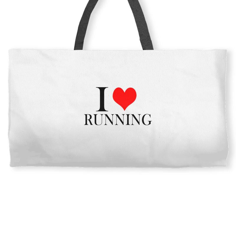 i love running Weekender Totes