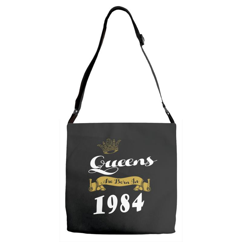 queens are born in 1984 Adjustable Strap Totes