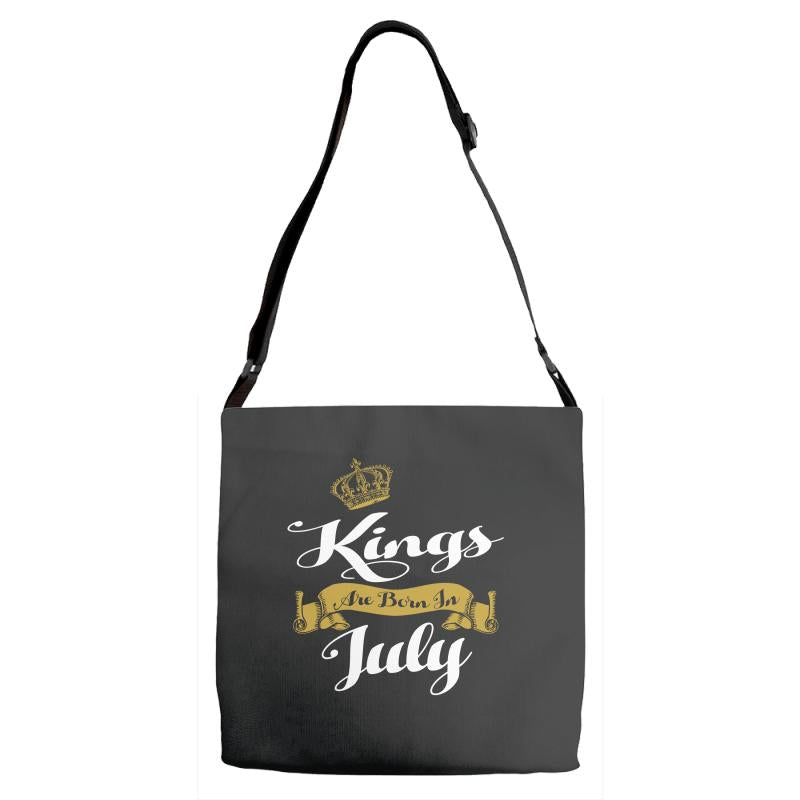 kings are born in july Adjustable Strap Totes