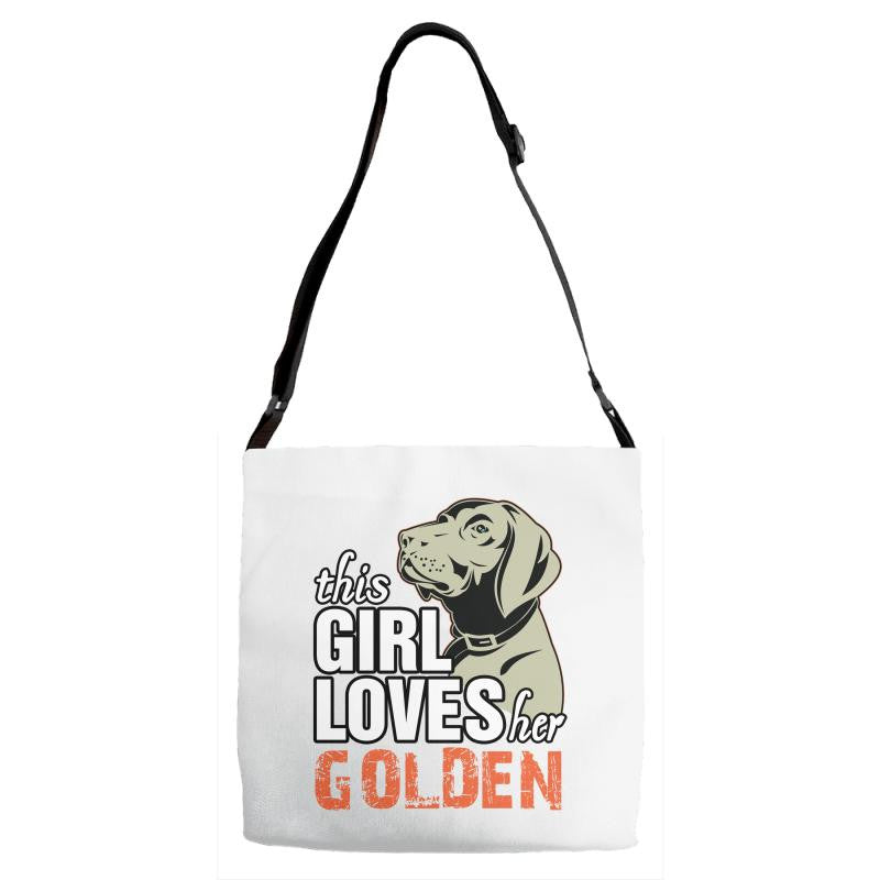 This Girl Loves Her Golden Adjustable Strap Totes