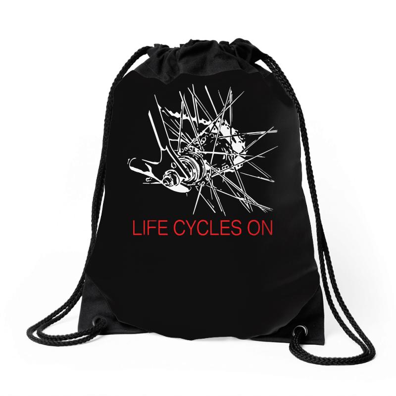 cycling rider gift bike tee life Drawstring Bags