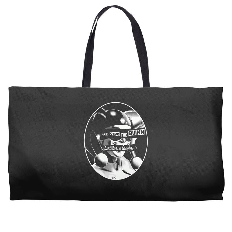 god save the quinn Weekender Totes