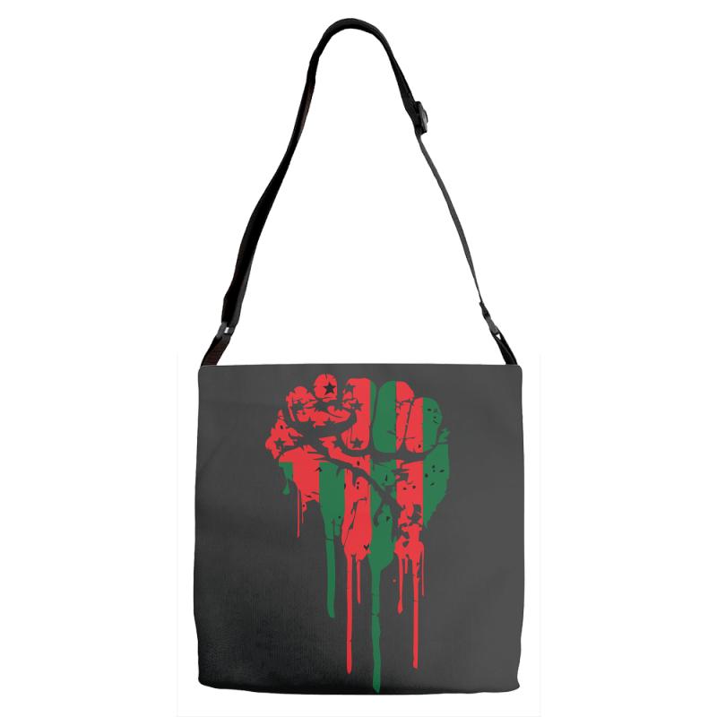 black power Adjustable Strap Totes