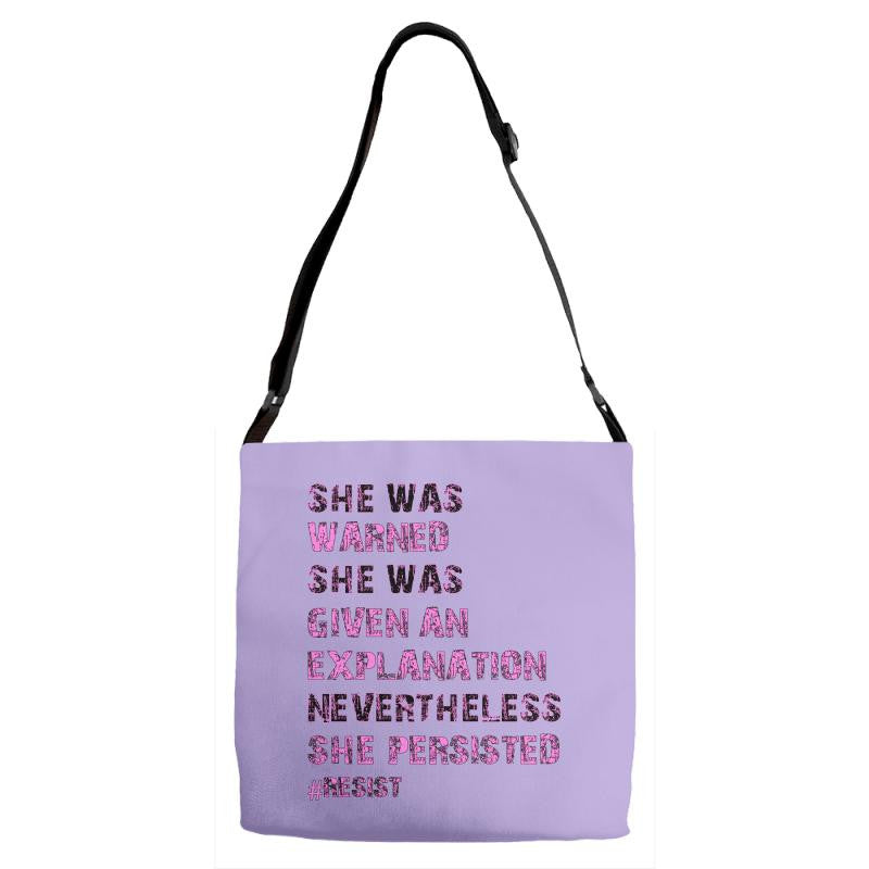 she persisted Adjustable Strap Totes