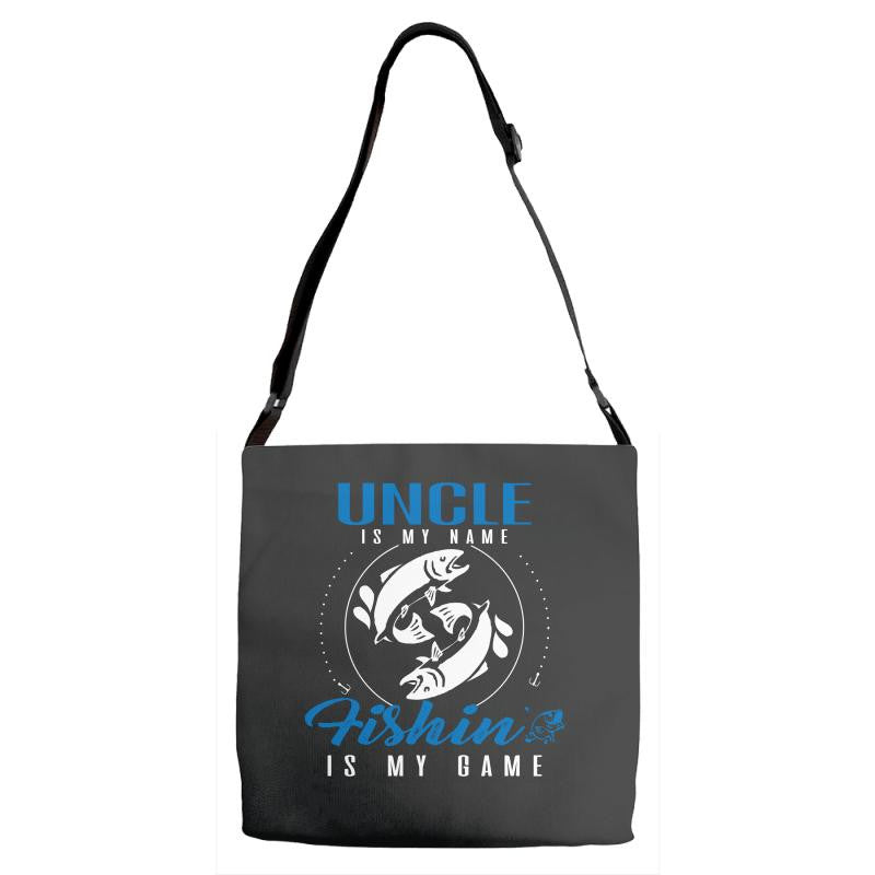 Uncle is my Name Fishing Is My Game Adjustable Strap Totes