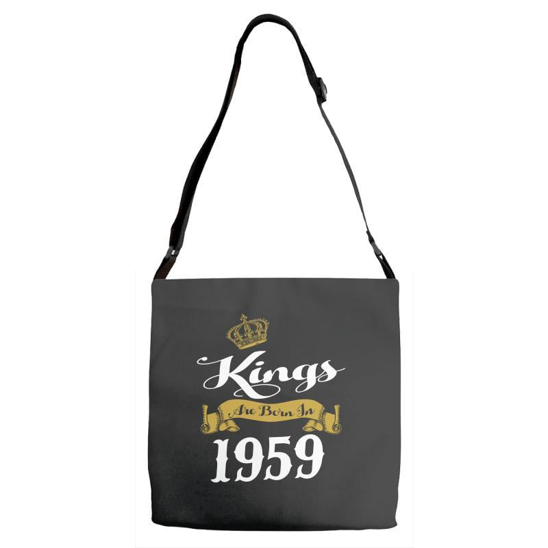 kings are born in 1959 Adjustable Strap Totes