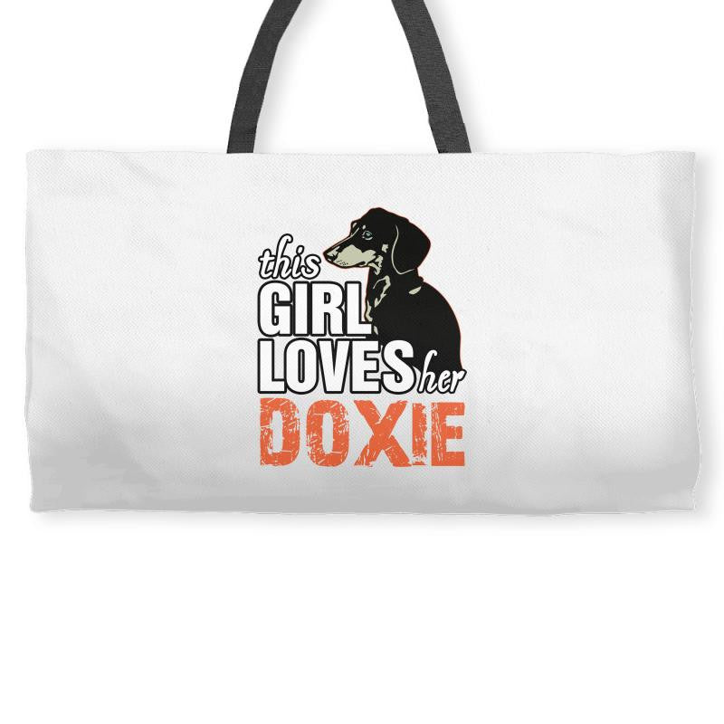 This Girl Loves Her Doxie Weekender Totes