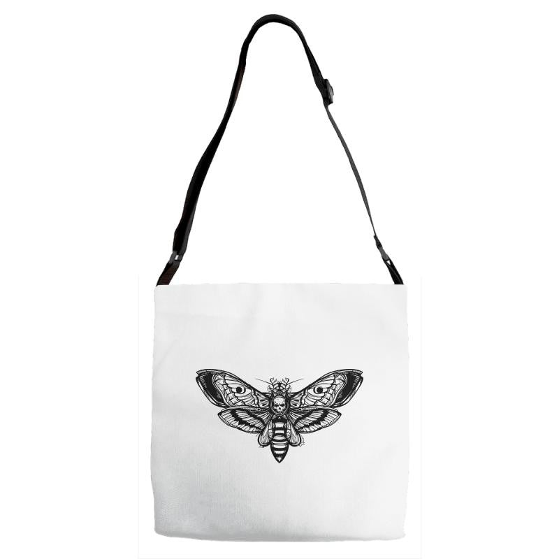 butterfly and skull Adjustable Strap Totes
