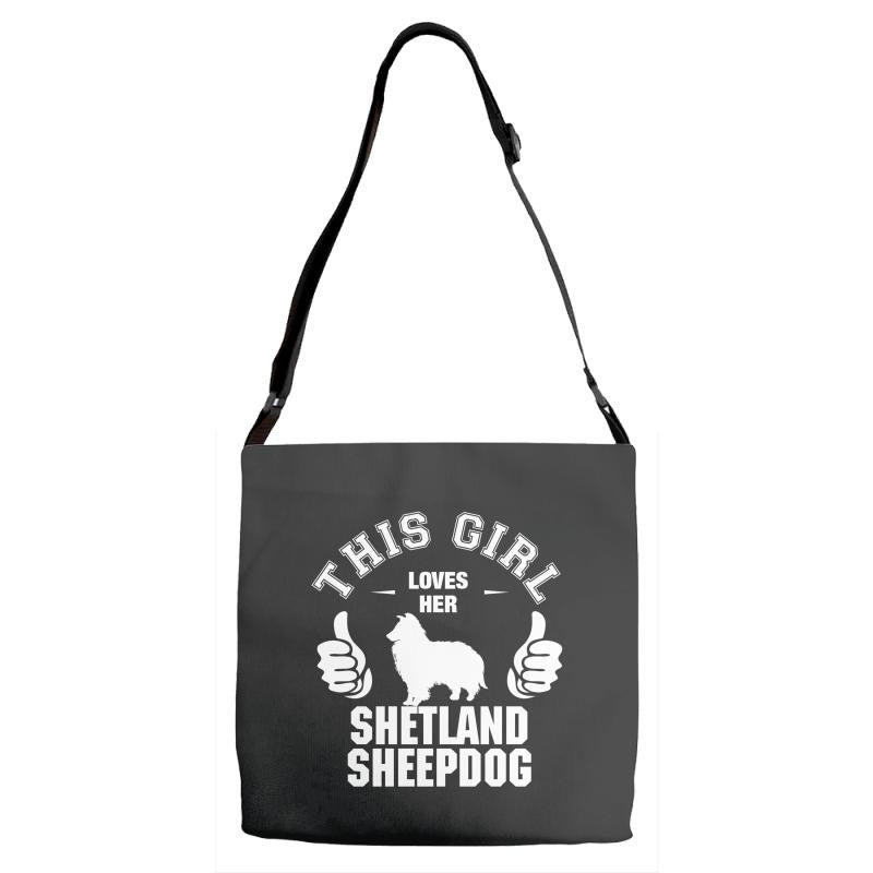 This Girl Loves Shetland Sheepdog Adjustable Strap Totes