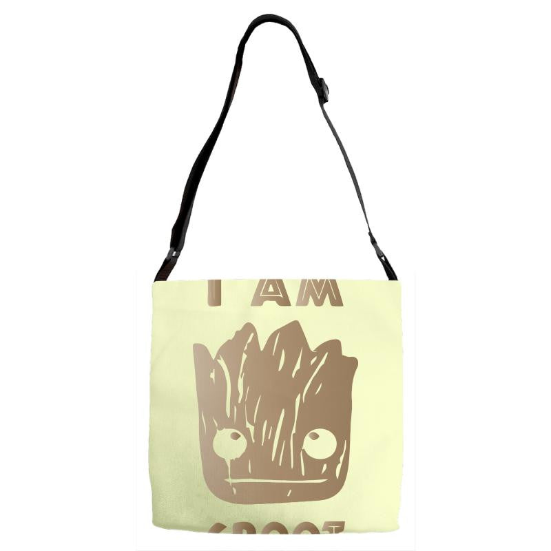 i am groot Adjustable Strap Totes