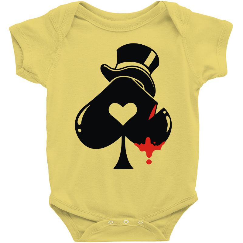 poker hat ace of spades Baby Onesuit