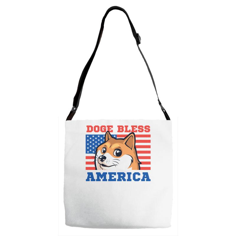 doge bless america Adjustable Strap Totes