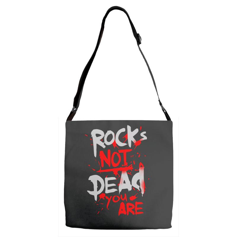 rock's not dead you are Adjustable Strap Totes