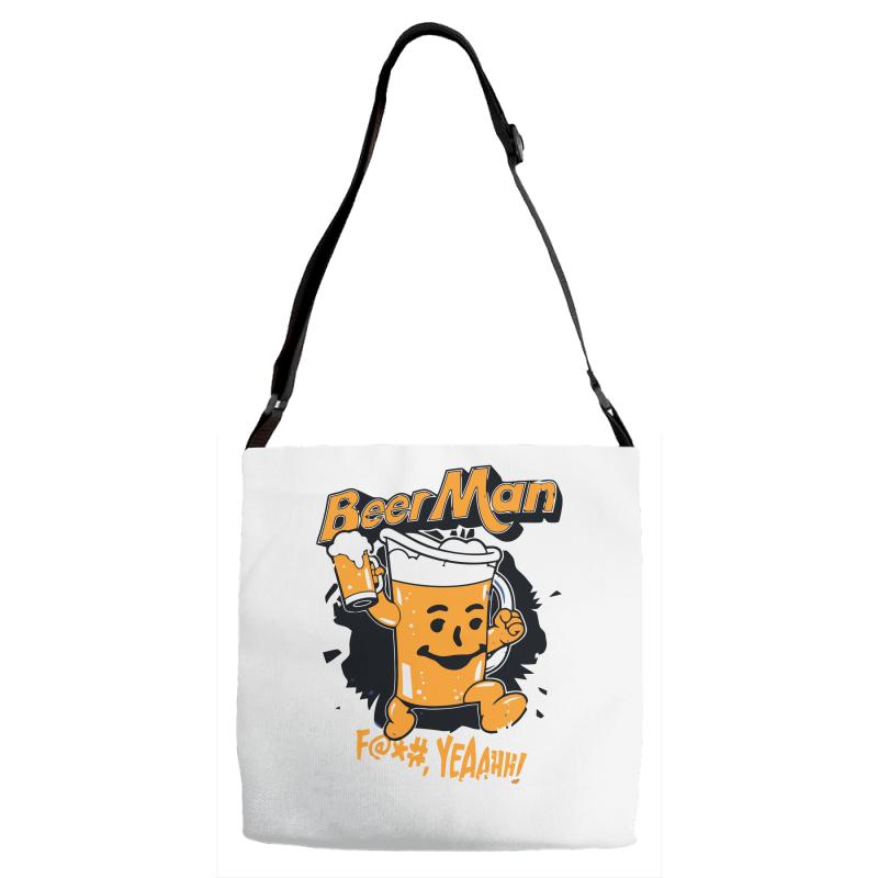 hey beer man Adjustable Strap Totes