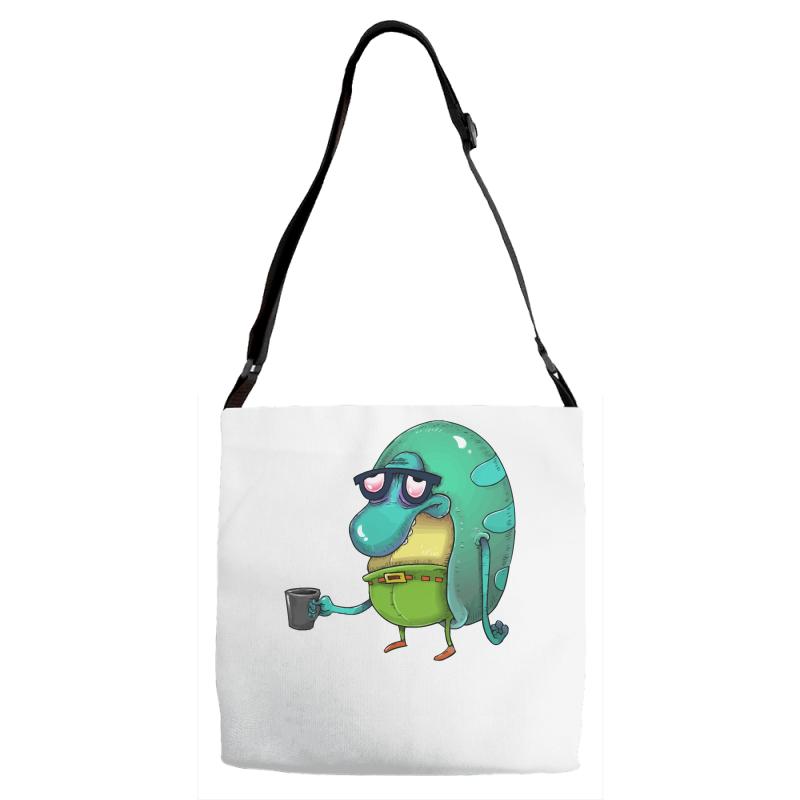 philbert before coffee Adjustable Strap Totes