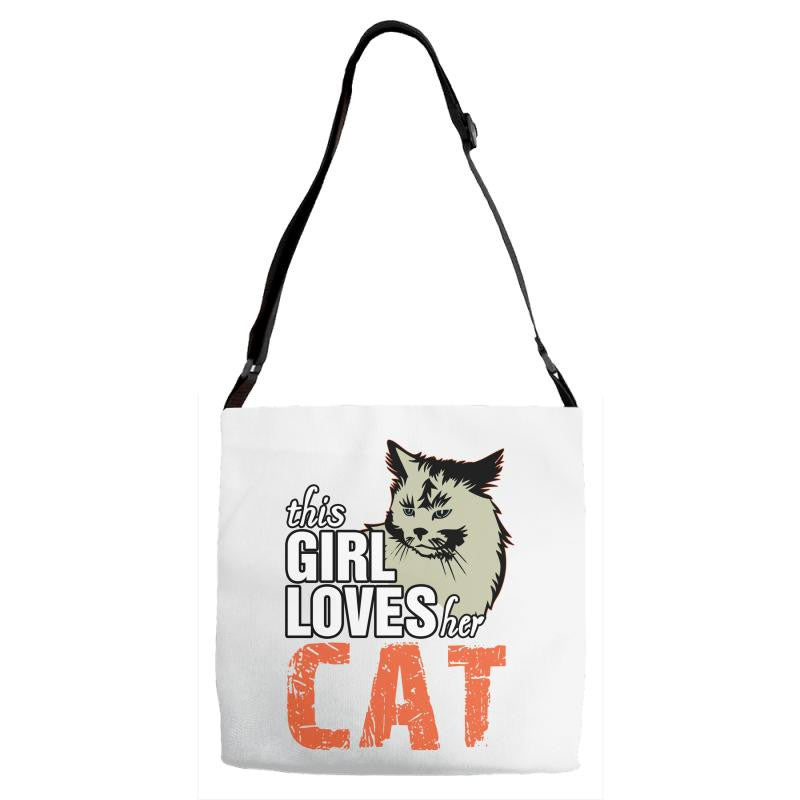 This Girl Loves Her Cat Adjustable Strap Totes