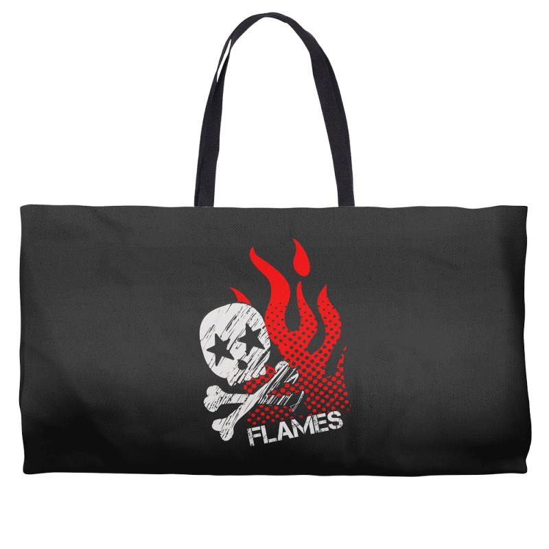 skull &amp; flames Weekender Totes