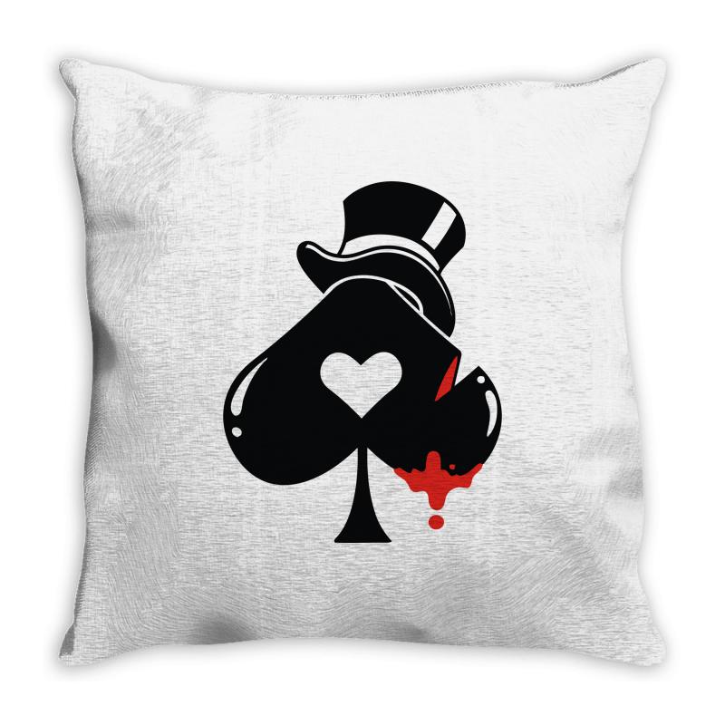 poker hat ace of spades Throw Pillow